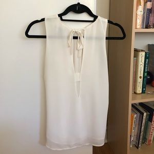 Chiffon tank top blouse with tie around neck